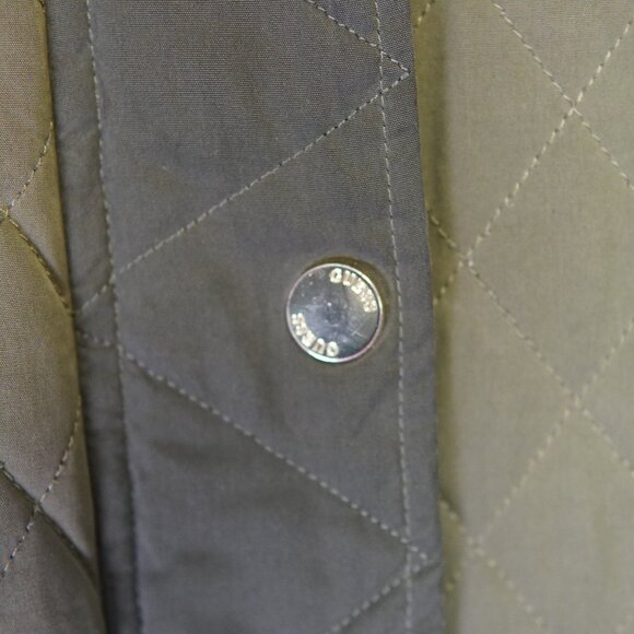 GUESS Women’s Hooded Parka – Quilted Design – Two-Tone Green with Gold Accents - Picture 6 of 9